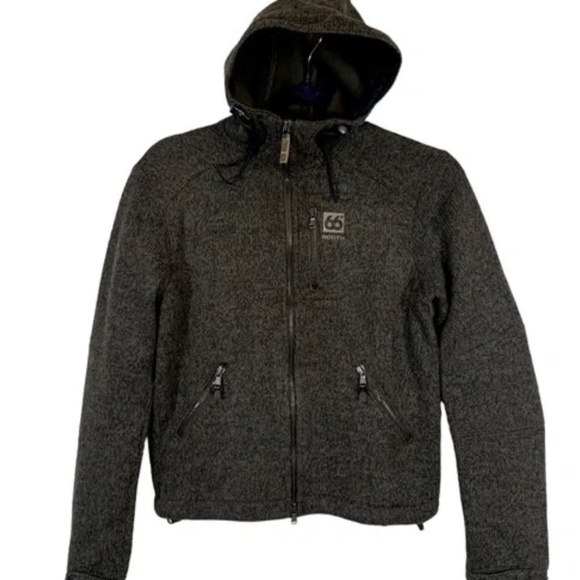 66 North Vindur Fleece lined hooded wool jacket - Picture 1 of 5